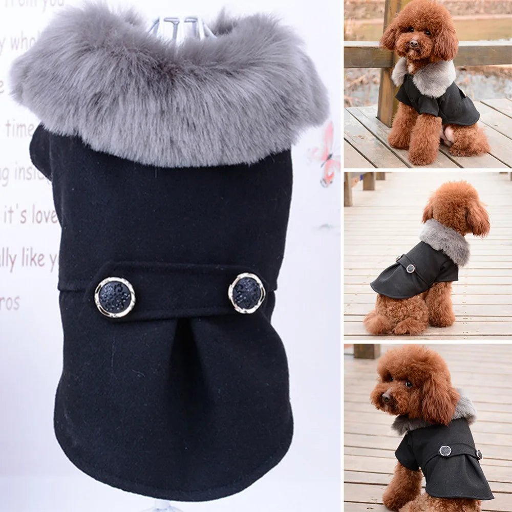 Manteau élégant avec fausse fourrure pour chien - Oscar et Plume