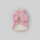 Manteau fausse fourrure petit chien en rose avec boutons pour garder votre animal au chaud