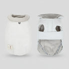 Manteau imperméable pour chien d'Oscar et Plume, en blanc avec une doublure douce et un col remonté