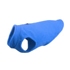 Mantello resistente per cane in pile blu con zip e aperture per le zampe