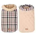 Manteau réversible pour chien Oscar et Plume avec motif à carreaux et doublure matelassée beige
