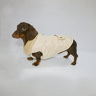 Manteau teckel beige avec col en fausse fourrure pour chien de la marque Oscar et Plume