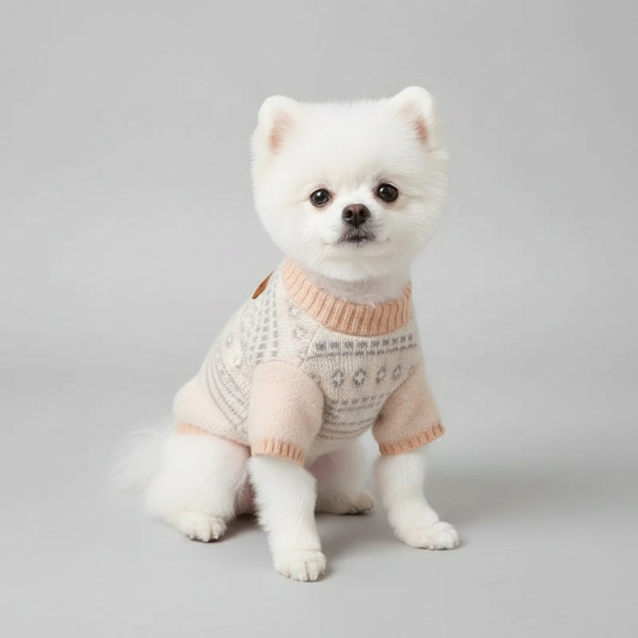 Pull chaud pour chien de Oscar et Plume avec un motif élégant et des manches courtes pour petits chiens
