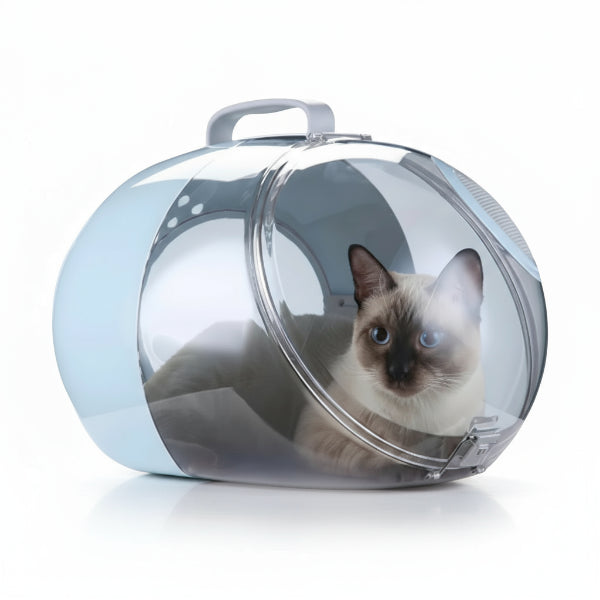Sac de transport transparent pour chat avec design ergonomique et ventilation optimale