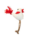 Charger l'image dans la visionneuse de la galerie, Jouet OISEAU interactif pour chat en tissu avec plume rouge et base en jute
