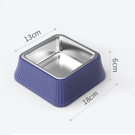 Gamelle en acier inoxydable pour chien Oscar et Plume Bleu/Carré