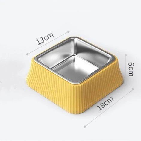 Gamelle en acier inoxydable pour chien Oscar et Plume Jaune/Carré