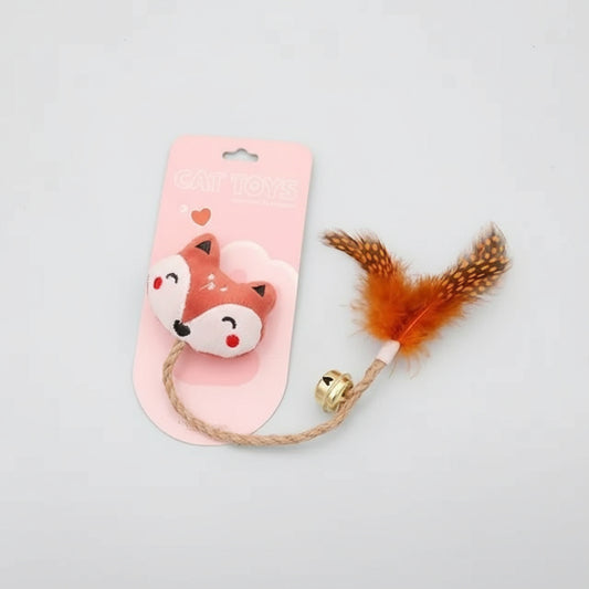 Jouet avec plume et clochette pour chat Oscar et Plume Renard