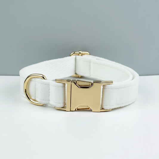 Collier en velours personnalisable Oscar et Plume Collier blanc / XS