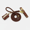 Ensemble Collier en cuir durable personnalisable, laisse et distributeur de sac pour chien - Ensemble 3 pièces / XS