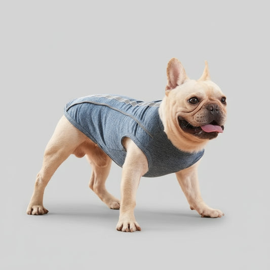 T-shirt fin avec bande réfléchissante pour chien Oscar et Plume Gris foncé / XS