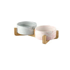 Gamelle Céramique marbre Oscar et Plume Rose/Gris double / 400 ml