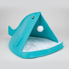 Cocon baleine ou requin pour chat Oscar et Plume Bleu (Baleine)