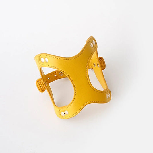 Harnais en simili cuir pour petit chien et chat Oscar et Plume Harnais jaune / XS
