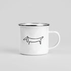 Tasse En Métal Émaillé Teckel Oscar et Plume Modèle 1
