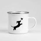 Tasse En Métal Émaillé Teckel Oscar et Plume Modèle 6