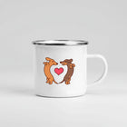 Tasse En Métal Émaillé Teckel Oscar et Plume Modèle 2