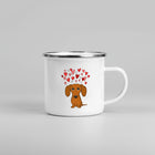 Tasse En Métal Émaillé Teckel Oscar et Plume Modèle 7
