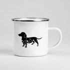 Tasse En Métal Émaillé Teckel Oscar et Plume Modèle 3