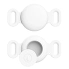 Housse en Silicone pour Apple Airtag et Collier GPS Oscar et Plume Blanc / M