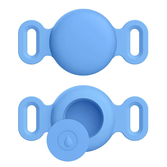 Housse en Silicone pour Apple Airtag et Collier GPS Oscar et Plume Bleu Ciel / M