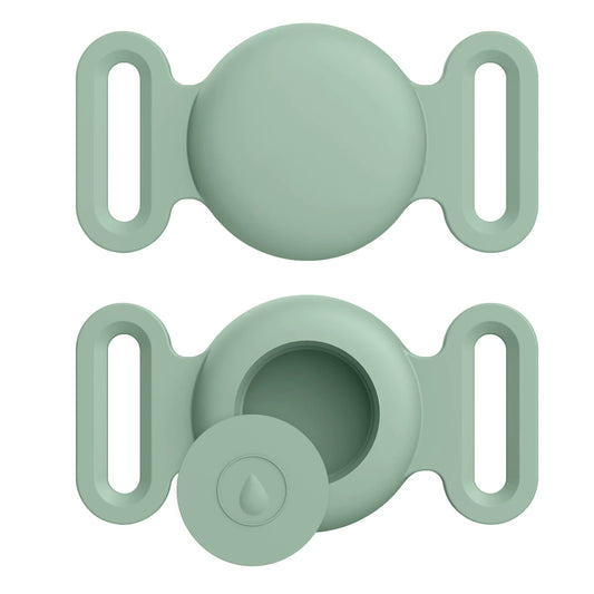 Housse en Silicone pour Apple Airtag et Collier GPS Oscar et Plume Vert olive / M