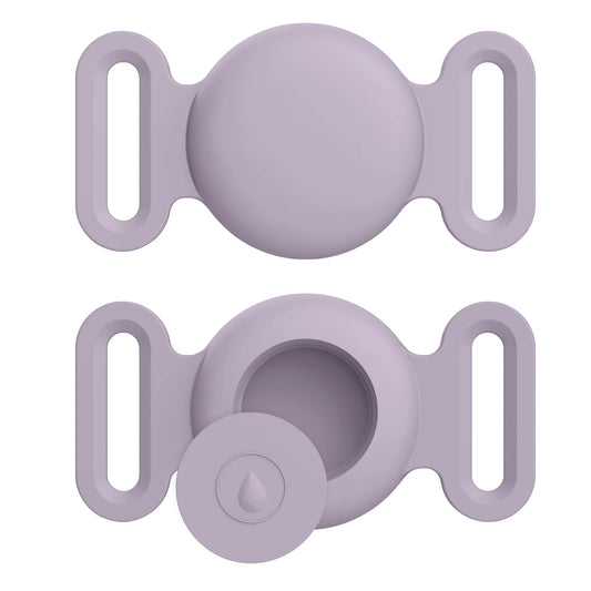 Housse en Silicone pour Apple Airtag et Collier GPS Oscar et Plume Violet / M