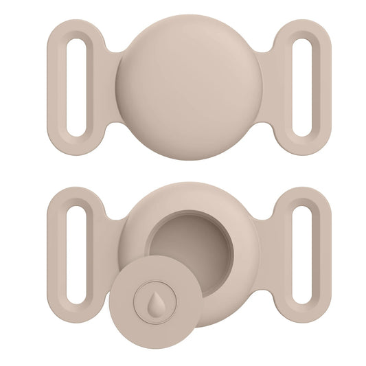 Housse en Silicone pour Apple Airtag et Collier GPS Oscar et Plume Taupe / M