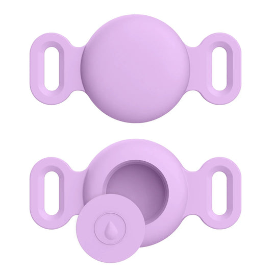 Housse en Silicone pour Apple Airtag et Collier GPS Oscar et Plume Violet clair / S