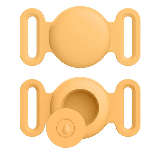 Housse en Silicone pour Apple Airtag et Collier GPS Oscar et Plume Jaune / M