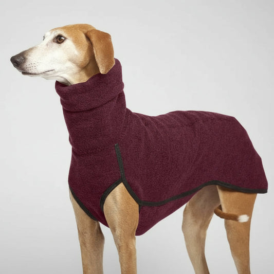 Pull chaud à col haut pour chien Oscar et Plume Bordeaux / S