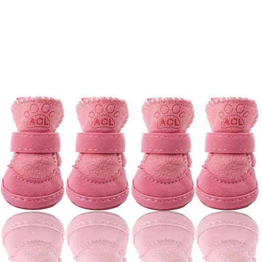 Chaussure chaude d'hiver pour petits et moyens chiens Oscar et Plume Rose / XS