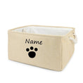 Load image into Gallery viewer, Panier à jouets personnalisable pour chat et chien Oscar et Plume Beige patte / S 30x20x12cm
