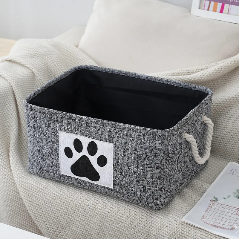 Panier à jouets pour chat et chien Oscar et Plume Gris foncé / 40x30x20cm