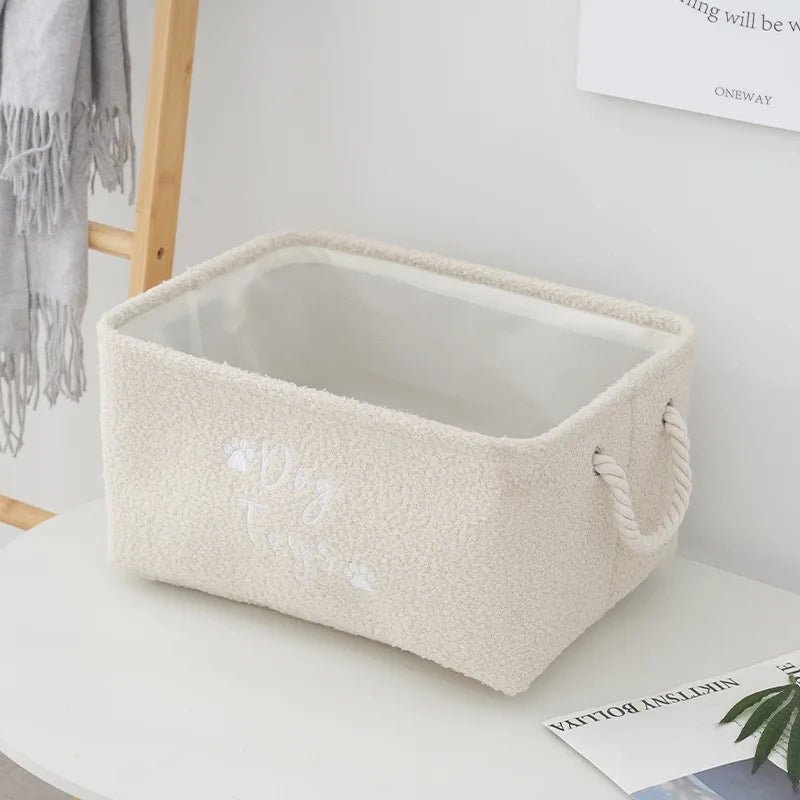 Panier à jouets pour chien Oscar et Plume Beige (rectangle)