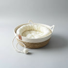 Panier chat en jacinthe d'eau avec coussin doux et design cosy pour le confort de votre animal