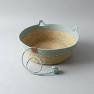 Panier chat en jacinthe d'eau avec oreilles de chat pour le confort de votre animal de compagnie