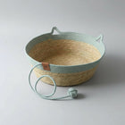 Panier chat en jacinthe d'eau avec oreilles de chat pour le confort de votre animal de compagnie