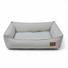 Panier Déhoussable pour Chien en tissu rayé avec des bords surélevés pour plus de confort