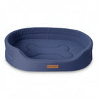 Panier lavable pour chien en bleu avec motif en os pour un confort optimal
