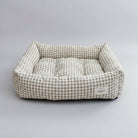 Panier réversible pour chien avec motif à carreaux et rembourrage confortable pour les espèces à poils