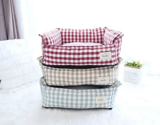 Panier vichy déhoussable en coton Oscar et Plume