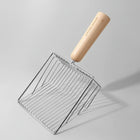 Pelle à litière design Oscar et Plume avec manche en bois naturel et grille métallique robuste