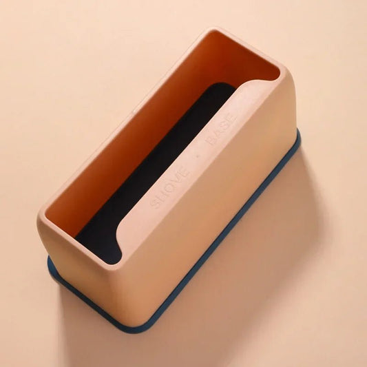 Pelle à litière design Oscar et Plume beige avec base antidérapante bleue