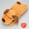Cargar la imagen en la vista de la galería, Peluche apaisante pour chien en forme de chien avec des yeux fermés et un doux pelage en orange
