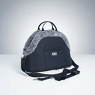 Sac à bandoulière pour chien noir avec doublure grise douce et sangle ajustable Oscar et Plume