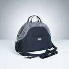 Sac à bandoulière pour chien noir avec doublure grise douce et sangle ajustable Oscar et Plume