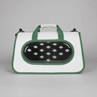 Oscar et Plume sac de transport pour chat et chien blanc avec fenetre ovale transparente et anse