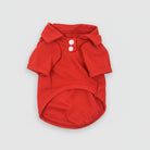 Polo léger pour chien en rouge avec col et boutons pour un look stylé