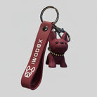Porte-clés bouledogue bordeaux avec breloque chien et bracelet en silicone de la marque Oscar et Plume